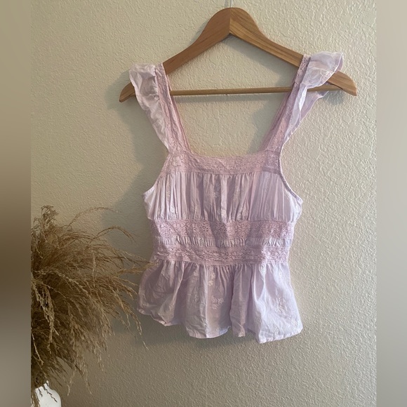 Soft Pink Free People Crop Top - Picture 1 of 5